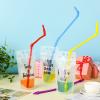 Geiserailie 12 Pieces Flexible Drinking Straws Extra Long Bendy Plastic Straws for Party Camping Limited Mobility Situations Dishwasher(Red, Yellow, Blue, Purple, 22 Inches) view 4