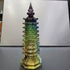 HXSCOO Coloured Glaze Pagoda Point Carved Glass Crystal wenchang Tower Energy Chakra Crystal Healing view 2