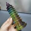 HXSCOO Coloured Glaze Pagoda Point Carved Glass Crystal wenchang Tower Energy Chakra Crystal Healing view 3
