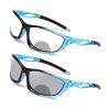Transition Photochromic Bifocal Reading Glasses for Mens and Womens Outdoor Square Sports Presbyopia Sunglasses Reader (blue, 3.5, multiplier_x) view 1