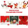 15 Pack Christmas Gift Boxes, Gift Boxes with Lids,Christmas Party Boxes with 3 Different Designs and Color,Christmas Boxes for Pastries, Candy, Holiday Bakery Treat and Party Favor 5 x 5 x 5 Inches view 2