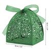 50 Pieces Beauty Laser Cut Favor Boxes DIY Wedding Birthday Gift Candy Boxes with Ribbons (Green) view 3