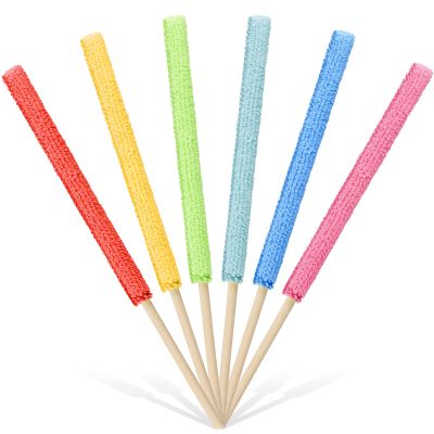 Honeydak 6 Pieces Microfiber Detail Duster Sticks Mini Duster Crevice Cleaning Tool Car Air Vent Cleaner Fan Cleaning Brush for Home Air Vent Window The Smallest Spaces