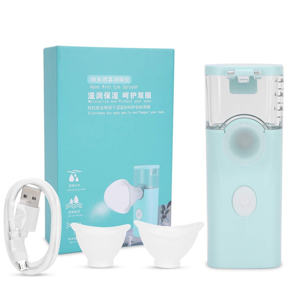 Brrnoo Eye Spray USB Charging Handheld Eye Care Spray, Mist for Tired and Dry, Portable Moisturizing Soothing Machine New moisturizing instrument cyan blue