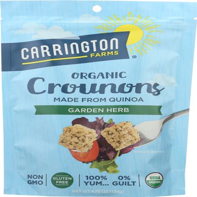 Carrington Farms Garden Herb Organic Crounons, Gluten Free, Non GMO, 4.75 Ounces (Pack Of 6)