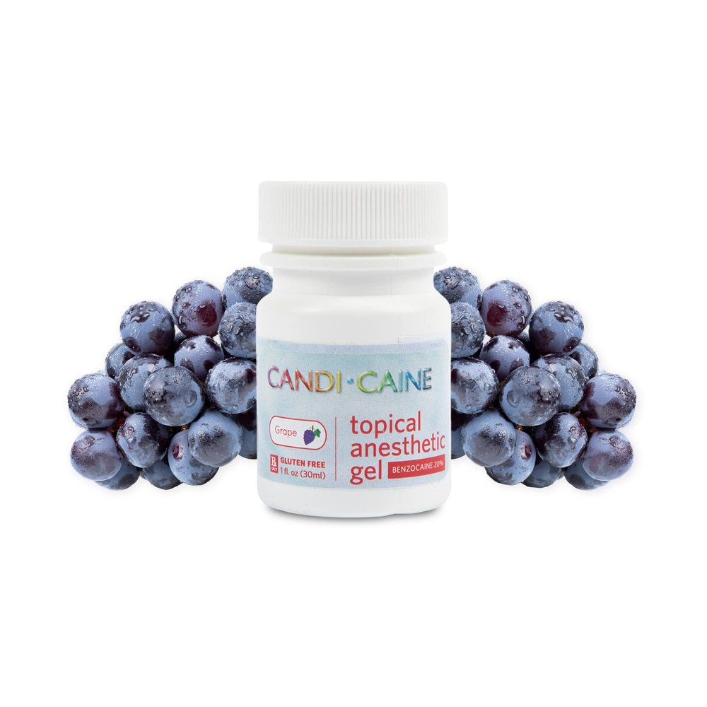 The Essentials Dynamic Dental Candi Caine, Topical Anesthetic Gel, 1 oz, Grape Gum Flavor