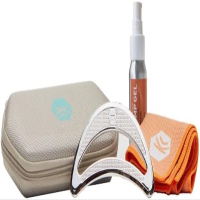 Sidekick Eclipse Muscle Scraper - Stainless Steel Gua Sha Tool - w/Patented Anti-Fatigue Grip Full Kit Designed for IASTM to Relieve Foot, Calf, Neck Pain - Relieves Plantar Fasciitis (Steel Silver)