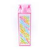 Rainbow Zebra Pattern Milk Carton Water Bottle 500ml 16.9oz Pink view 1