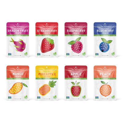 Natures Turn Freeze-Dried Fruit Crisps Healthy, Gluten-Free,Crispy & Delicious,Plant-Based Snack, Ideal for Cereal, Smoothies, School Lunches, & On-the-Go, Superfruit Variety Bags of 8(1.2 oz Each)