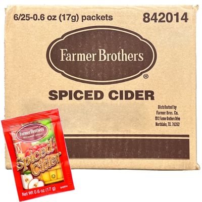 Farmer Brothers Instant Apple Spiced Cider Case, 25 Count (Pack of 6)