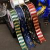 Altsuceser Christmas Ribbon, Rhombus Pattern Metallic Glitter Craft Fabric Ribbon, Christmas Wrapping Ribbon, Xmas Gift Wrapping Decoration K view 4
