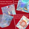 100 PCS Holographic Packaging Bags zipper bags for small business, Resealable Food Bags Foil Storage Baggies with Clear Window, Heat Sealable Bag for Foods, Jewelry, Lipgloss, Eyelash (5.9x8.7inch) view 3