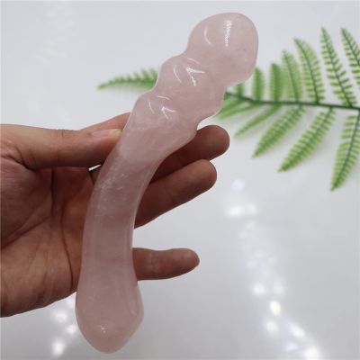 18CM Natural Rose Quartz Crystal Massage Yoni Wand for Woman OR Gift,18CM