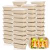 Yesland 50 Pack Take Out Food Containers with PP Lid, 33 Oz Rectangular Disposable Paper Bowls Soup Serving Bowls, Meal Prep Food Containers for Salad, Leftovers view 1