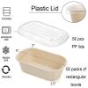 Yesland 50 Pack Take Out Food Containers with PP Lid, 33 Oz Rectangular Disposable Paper Bowls Soup Serving Bowls, Meal Prep Food Containers for Salad, Leftovers view 2