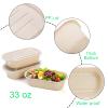 Yesland 50 Pack Take Out Food Containers with PP Lid, 33 Oz Rectangular Disposable Paper Bowls Soup Serving Bowls, Meal Prep Food Containers for Salad, Leftovers view 3