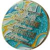 4 Year AA Medallion Elegant Marble Caribbean Aqua Glitter Blue Gold Plated Chip view 2