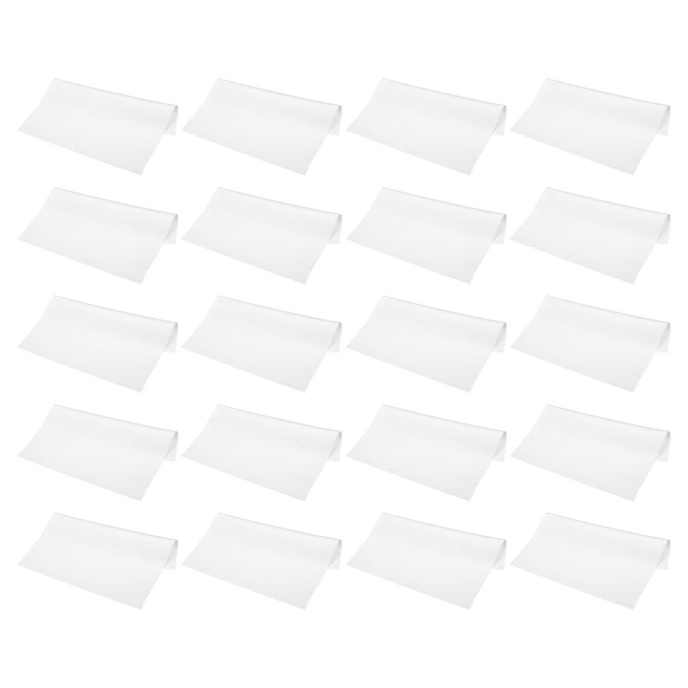 PATIKIL Eyeglass Microfiber Cleaning Cloth 6"x6", 20 Pack Glasses Cleaning Cloth Soft Wipe Screen Cloth for Camera Lens Eyeglasses Screens in Individual Vinyl Pouch, White
