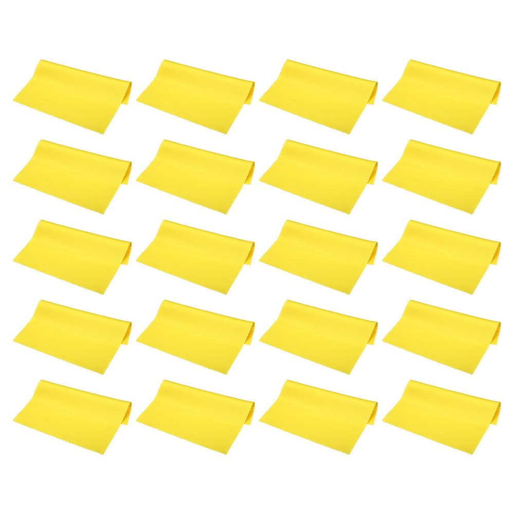 PATIKIL Eyeglass Microfiber Cleaning Cloth 6"x6", 20 Pack Glasses Cleaning Cloth Soft Wipe Screen Cloth for Camera Lens Eyeglasses Screens in Individual Vinyl Pouch, Yellow