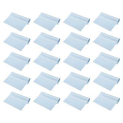 PATIKIL Eyeglass Microfiber Cleaning Cloth 7"x6", 20 Pack Glasses Cleaning Cloth Soft Wipe Screen Cloth for Camera Lens Eyeglasses Screens in Individual Vinyl Pouch, Blue