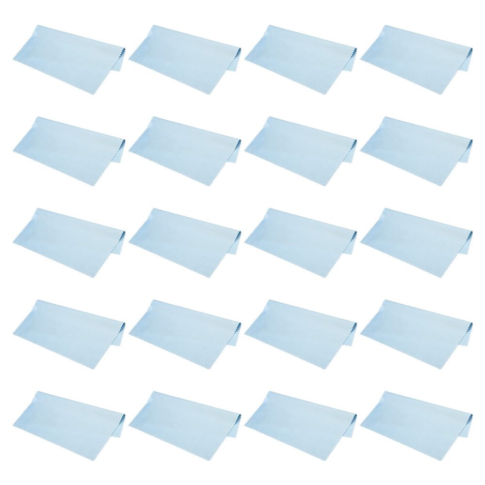 PATIKIL Eyeglass Microfiber Cleaning Cloth 6"x6", 20 Pack Glasses Cleaning Cloth Soft Wipe Screen Cloth for Camera Lens Eyeglasses Screens in Individual Vinyl Pouch, Blue