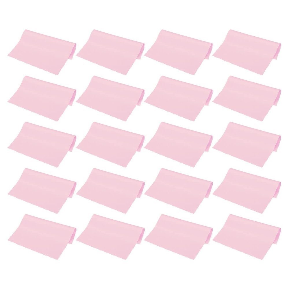 PATIKIL Eyeglass Microfiber Cleaning Cloth 7"x6", 20 Pack Glasses Cleaning Cloth Soft Wipe Screen Cloth for Camera Lens Eyeglasses Screens in Individual Vinyl Pouch, Pink