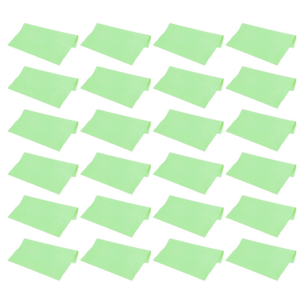 PATIKIL Eyeglass Microfiber Cleaning Cloth 6"x6", 24 Pack Glasses Cleaning Cloth Soft Suede Wipe Screen Cloth for Camera Lens Eyeglasses Screens in Individual Vinyl Pouch, Green
