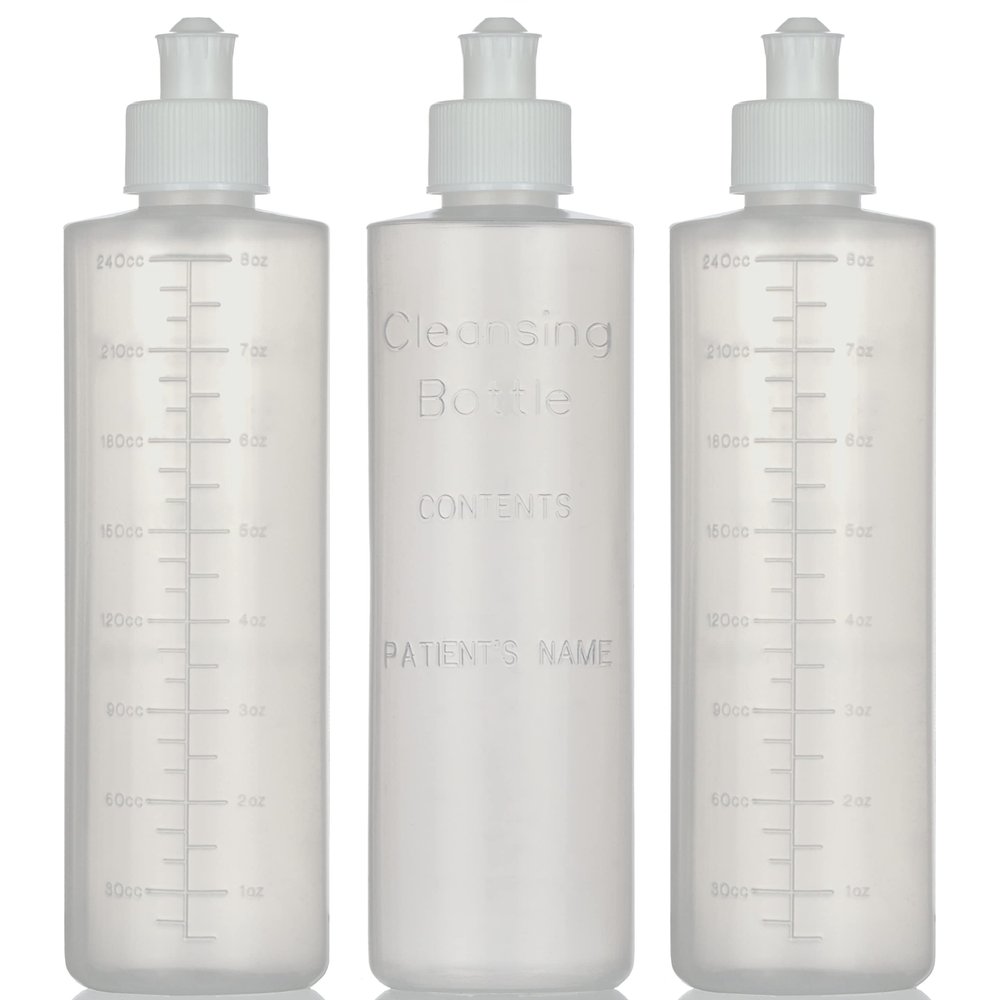 Perineal Lavette Irrigation Bottle for Postpartum Care - After-Birth Essentials for Mom to Soothe and Clean Perineal Area - Premium Portable Bidet for Women - 8OZ (Pack of 3)