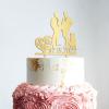 Personalized Mr And Mr Funny Cake Topper Travel Gay Silhouette Cake Topper with Dog Mr And Mr Wedding Cake Topper with Cat Marriage Equality Cake Topper (Mirror Gold Acrylic) view 4