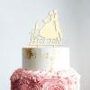 Wedding Cake Toppers with Pet, Mr And Mrs Cake Topper, Wood Cake Topper for Wedding, Family Wedding Cake Topper, Cake Topper Wedding view 3