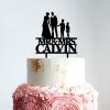 Cake Topper Couple with Children, Mr And Mrs Cake Toppers, Family Wedding Bride And Groom Cake Topper, Black Acrylic Cake Topper, Gift for Anniversary view 2