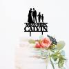 Cake Topper Couple with Children, Mr And Mrs Cake Toppers, Family Wedding Bride And Groom Cake Topper, Black Acrylic Cake Topper, Gift for Anniversary view 3