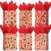 Censen 24 Pcs Medium Christmas Gift Bags with Tissue Paper Xmas Kraft Paper Goodie Bags with Handle Bulk for Christmas Gift Wrapping Holiday Party Supplies 10 x 8 x 4''(Red Snowflake) view 1