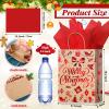 Censen 24 Pcs Medium Christmas Gift Bags with Tissue Paper Xmas Kraft Paper Goodie Bags with Handle Bulk for Christmas Gift Wrapping Holiday Party Supplies 10 x 8 x 4''(Red Snowflake) view 2