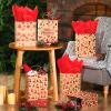 Censen 24 Pcs Medium Christmas Gift Bags with Tissue Paper Xmas Kraft Paper Goodie Bags with Handle Bulk for Christmas Gift Wrapping Holiday Party Supplies 10 x 8 x 4''(Red Snowflake) view 3