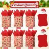 Censen 24 Pcs Medium Christmas Gift Bags with Tissue Paper Xmas Kraft Paper Goodie Bags with Handle Bulk for Christmas Gift Wrapping Holiday Party Supplies 10 x 8 x 4''(Red Snowflake) view 4