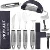 PKPKAUT Weighted Parkinsons Utensils for Hand Tremors, Weighted Silverware for Parkinsons Patients Arthritic Hands, Built Up Utensils for Adults, Adaptive Eating Utensils for Disabled People Elderly view 1