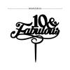 10 & Fabulous Cake Toppers Birthday Personalized Name Cake Topper Black Acrylic Birthday Cake Topper Party Decor Supplies Happy Birthday Gift to Boys Girls Friend Cake Toppers view 2