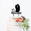 Couple Silhouette Cake Topper, Wedding Mr & Mrs Cake Topper, Black Acrylic Wedding Cake Topper, Custom Mr Mrs Cake Topper, Anniversary Baptism Cake Topper view 3