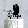 Couple Silhouette Cake Topper, Wedding Mr & Mrs Cake Topper, Black Acrylic Wedding Cake Topper, Custom Mr Mrs Cake Topper, Anniversary Baptism Cake Topper view 4
