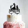 Family Wedding Cake Topper With Children, Custom Mr And Mrs Wedding Cake Topper, Family Cake Topper, Black Acrylic Cake Topper, Couple Wedding Decoration view 2