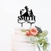 Family Wedding Cake Topper With Children, Custom Mr And Mrs Wedding Cake Topper, Family Cake Topper, Black Acrylic Cake Topper, Couple Wedding Decoration view 3