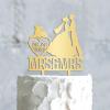 Personalized Mrs And Mrs Funny Cake Topper Lesbian Wedding Cake Topper with Dog Mrs Mrs Wedding Cake Topper with Cat Wedding Cake Topper Rustic (Mirror Gold Acrylic) view 3