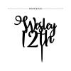 12th Cake Toppers Personalized Name & Age Birthday Cake Topper Black Acrylic Happy Birthday Party Decorations Cake Topper Happy Birthday Gift to Boys Girls Friend Cake Toppers view 2