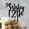 12th Cake Toppers Personalized Name & Age Birthday Cake Topper Black Acrylic Happy Birthday Party Decorations Cake Topper Happy Birthday Gift to Boys Girls Friend Cake Toppers view 4