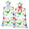 Teling 2 Pcs Large Dinosaur Plastic Gift Bags 70"x 40" Oversized Plastic Storage Bags with 2 Rolls Ribbons for Birthday Party, New Parents Shower, Bicycle Bike, Holiday view 1