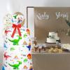 Teling 2 Pcs Large Dinosaur Plastic Gift Bags 70"x 40" Oversized Plastic Storage Bags with 2 Rolls Ribbons for Birthday Party, New Parents Shower, Bicycle Bike, Holiday view 4