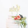 Couple Silhouette Cake Topper with Pet, Mr & Mrs Wedding Cake Topper, Mirror Gold Acrylic Wedding Cake Topper, Custom Wedding Cake Topper, Script Cake Toppers for Wedding view 2