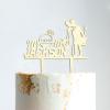 Couple Silhouette Cake Topper with Pet, Mr & Mrs Wedding Cake Topper, Mirror Gold Acrylic Wedding Cake Topper, Custom Wedding Cake Topper, Script Cake Toppers for Wedding view 4