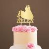 Personalized Cake Topper for Wedding Lesbian Wedding Cake Topper with Dog Mrs And Mrs Wedding Cake Topper with Cat Same Sex Cake Topper (Mirror Gold Acrylic) view 1
